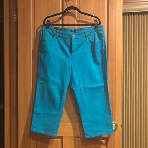 Chaps Teal Cropped Pants